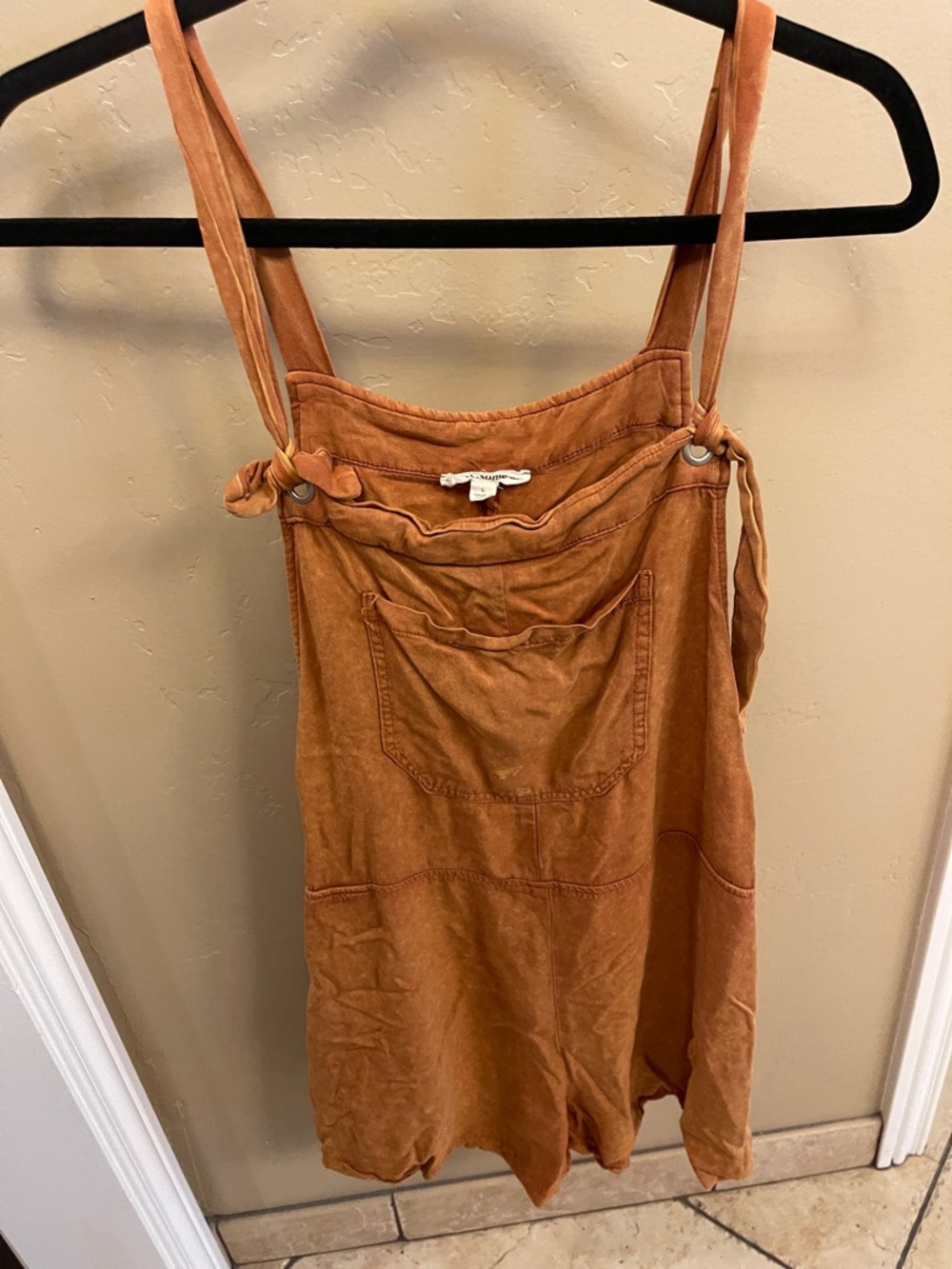 eesome Rust-Toned Sleeveless Utility Romper